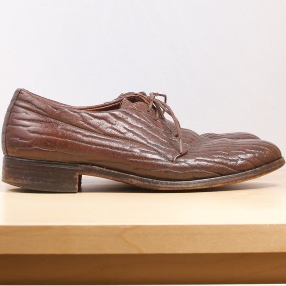 [SOLD] VTG Dack's Plain Toe Blucher Men's Shoe 7 D Brown Sealskin 🇨🇦 Round Toe - Picture 3 of 7